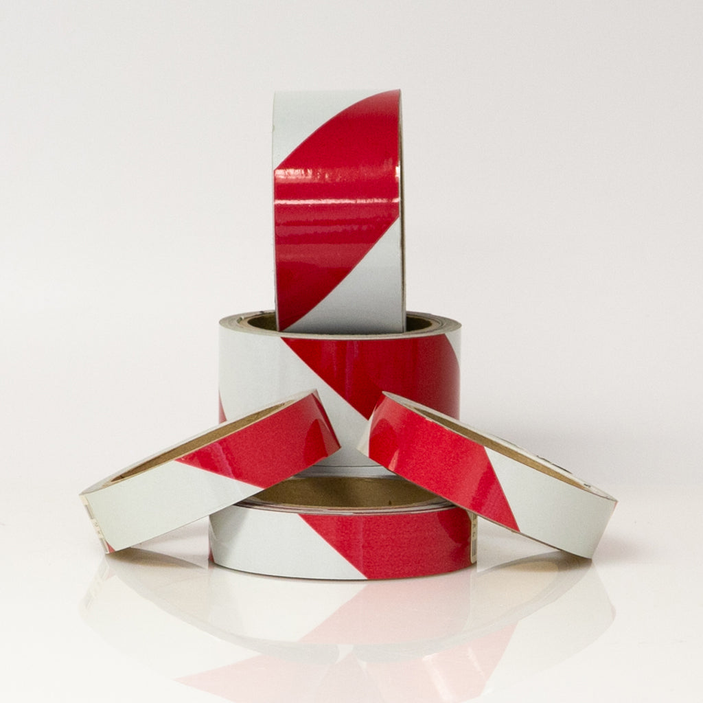 REFLECTIVE ENGINEERING GRADE TAPE-RED & WHITE STRIPED