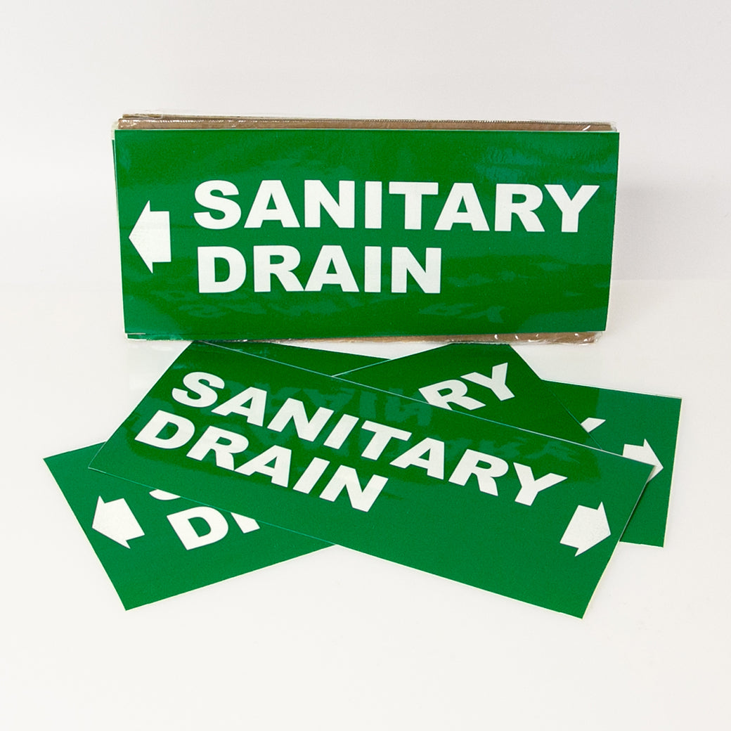 PIPE MARKING LABEL -  SANITARY DRAIN -25 PCS