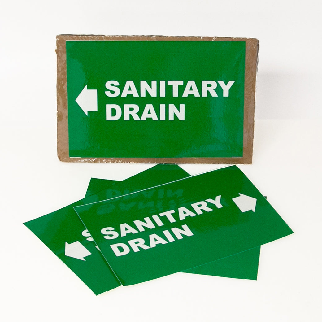 PIPE MARKING LABEL -  SANITARY DRAIN -25 PCS