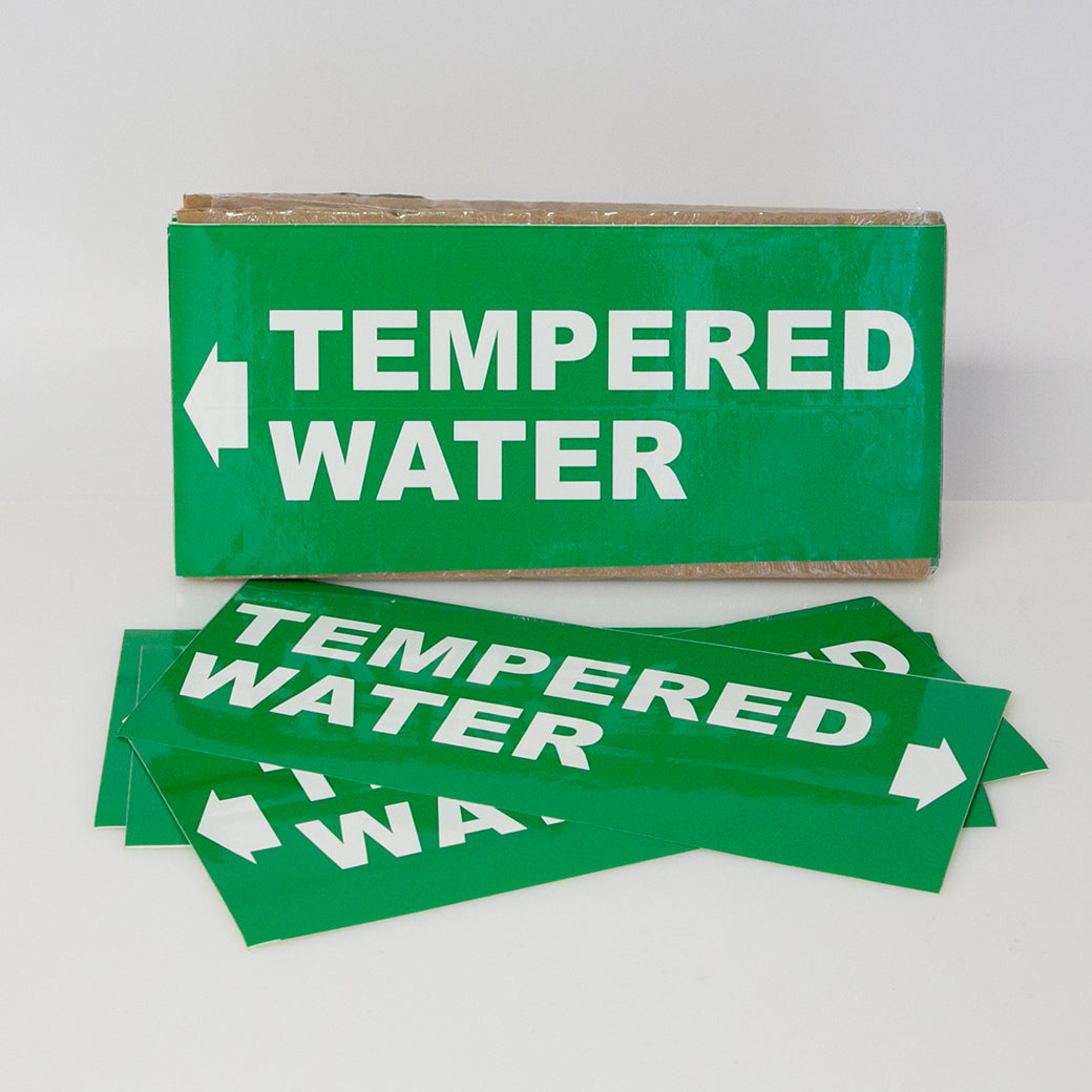 PIPE MARKING LABEL -  TEMPERED WATER-25 PCS