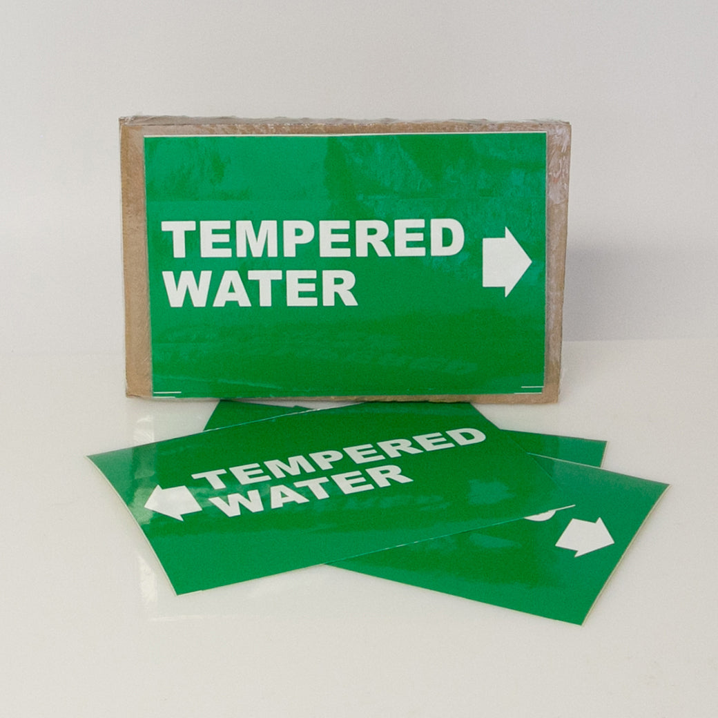 PIPE MARKING LABEL -  TEMPERED WATER-25 PCS