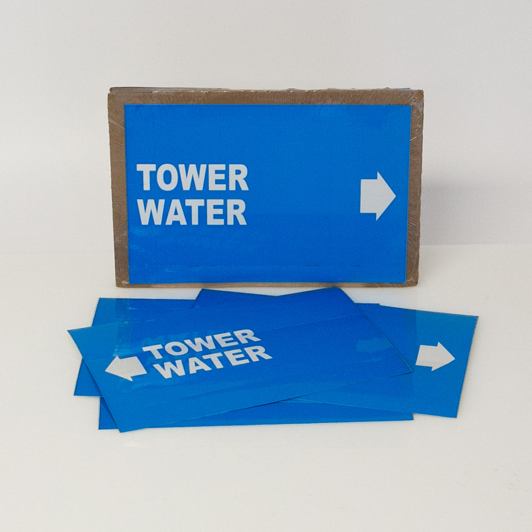 PIPE MARKING LABEL -  TOWER WATER -25 PCS