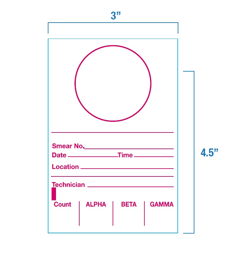 WIDE TWILL RADIATION SMEAR WIPES 3" x 4.5"