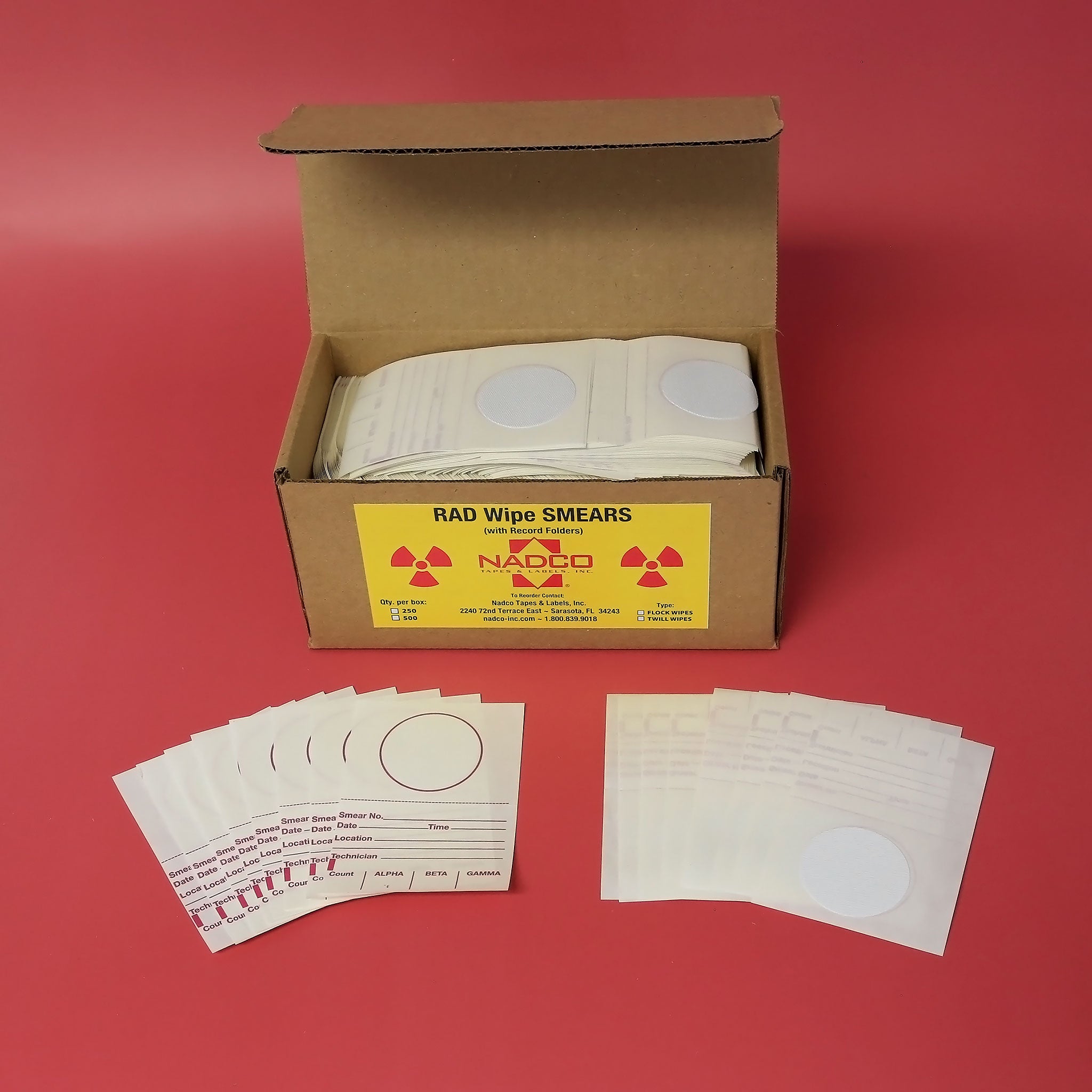 WIDE TWILL RADIATION SMEAR WIPES 3" x 4.5"