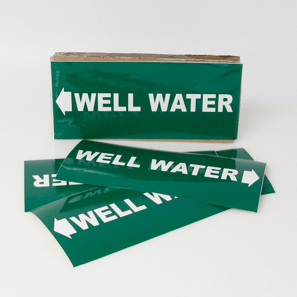PIPE MARKING LABEL -  WELL WATER -25 PCS