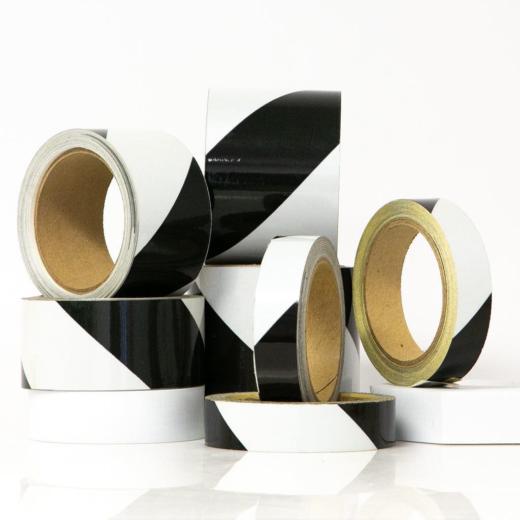 REFLECTIVE ENGINEERING GRADE TAPE-BLACK & WHITE STRIPED