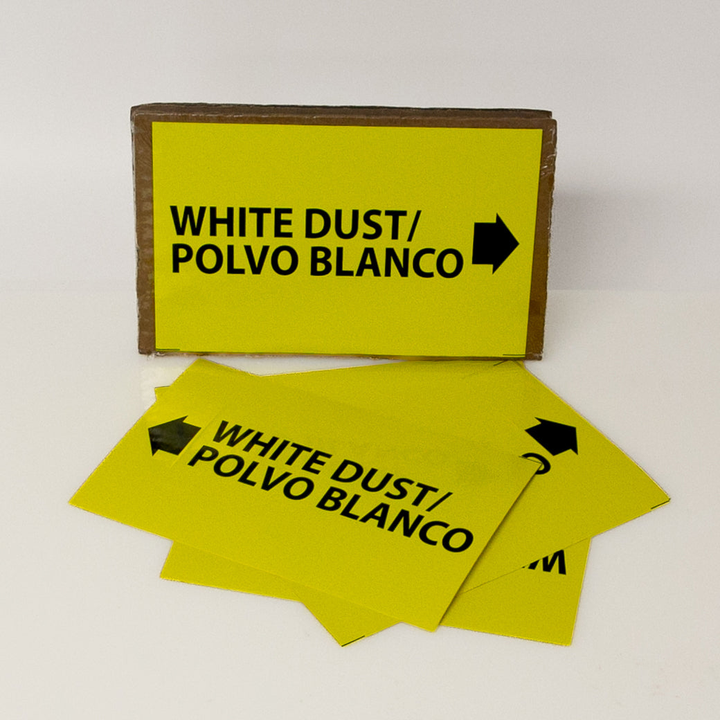 Metal Dust Container Label PIPE MARKING LABEL - WHITE DUST/POLVO BLANCO -25 PCS – NADCO Tapes ...