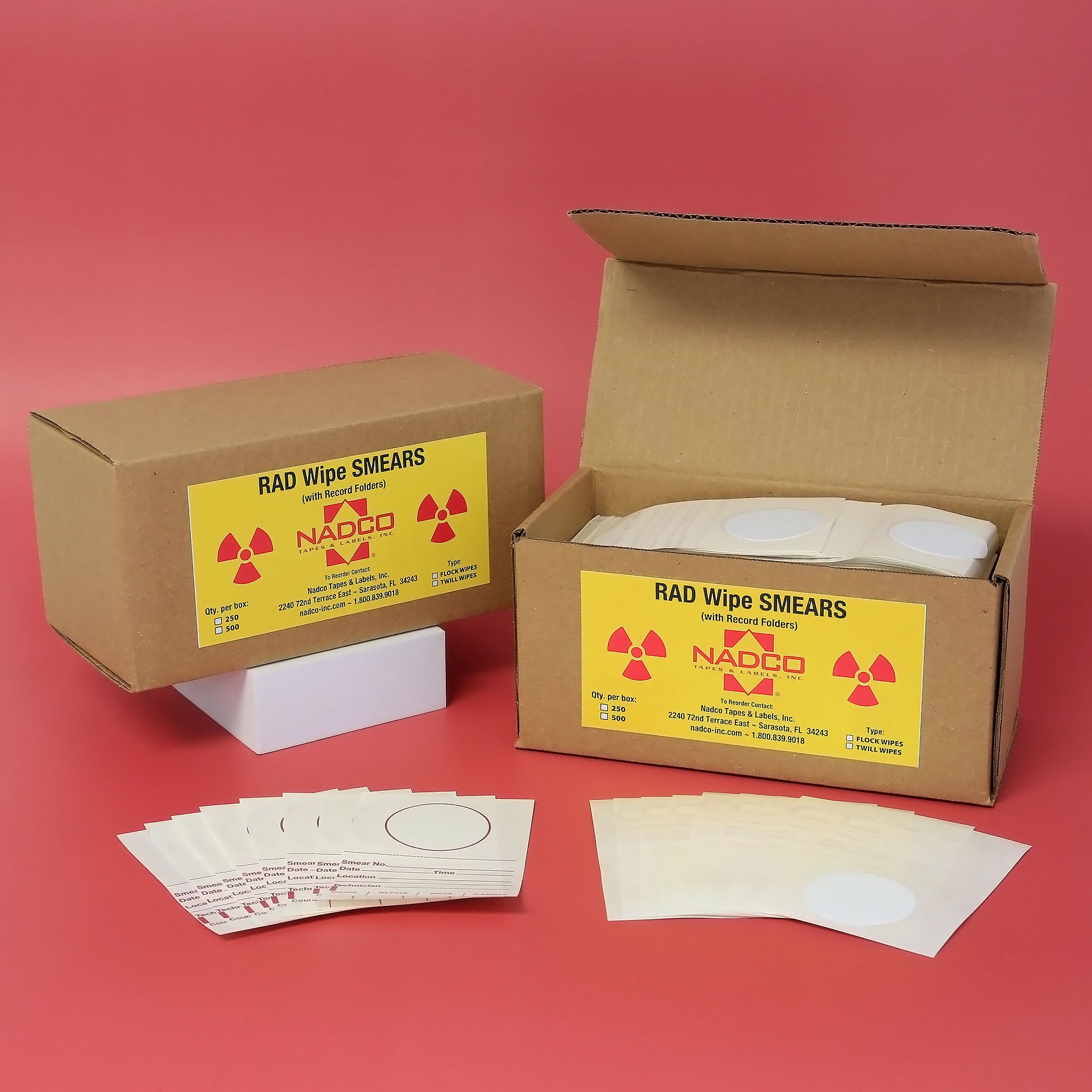 WIDE TWILL RADIATION SMEAR WIPES 3" x 4.5"