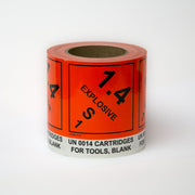 Explosive UN 0014 S1 Label 4" x 5" (500 per Roll) - NADCO Tapes & Labels, Inc.