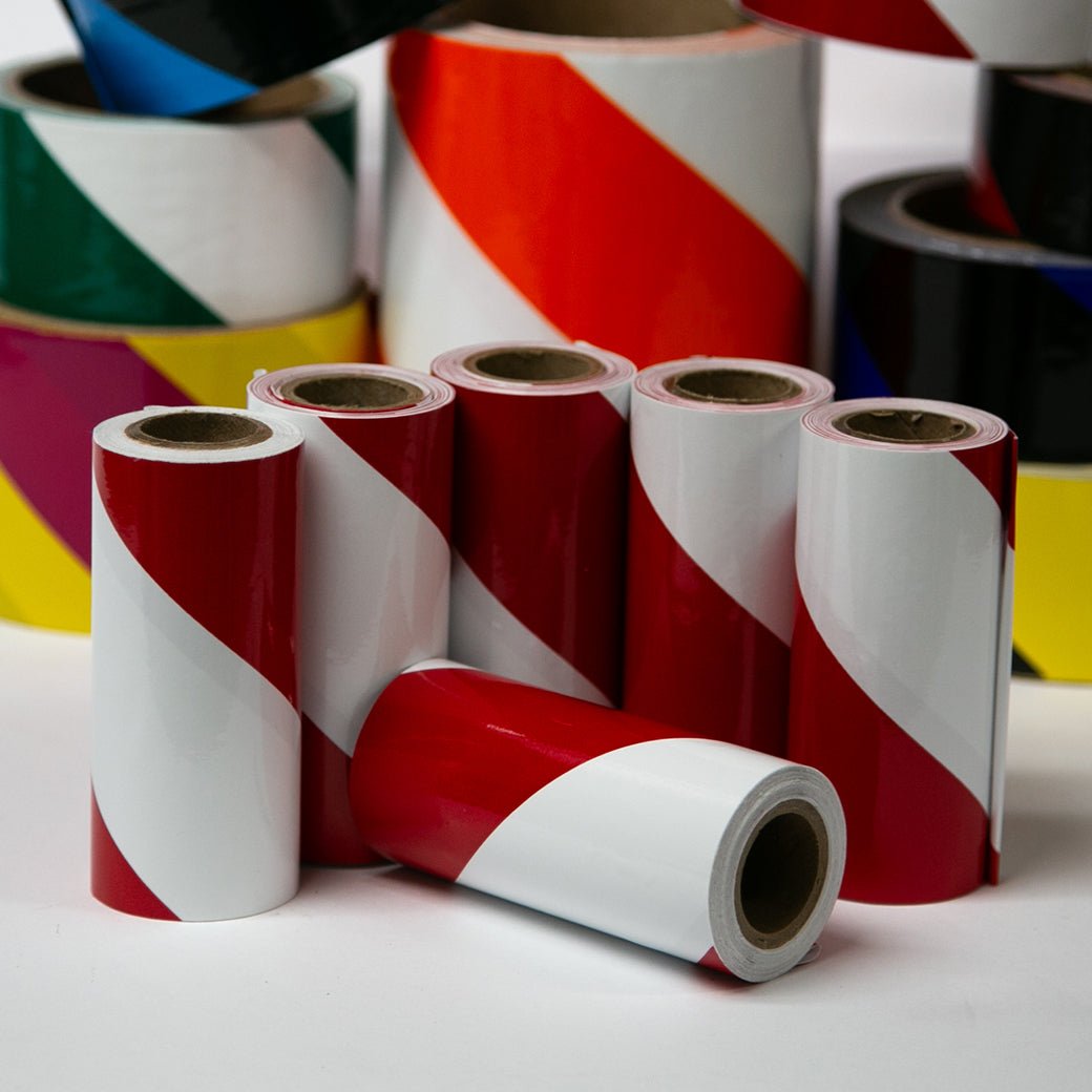 Hazard Stripe Various Colors (Minimum Order 10 Rolls Each) 2" & 3" x 36 yard Rolls - NADCO Tapes & Labels, Inc.