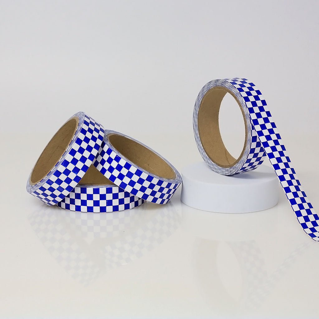 Vinyl Checkerboard Tape - 1" X 18 yards (1/4" Checks on 1" ID Core) - NADCO Tapes & Labels, Inc.