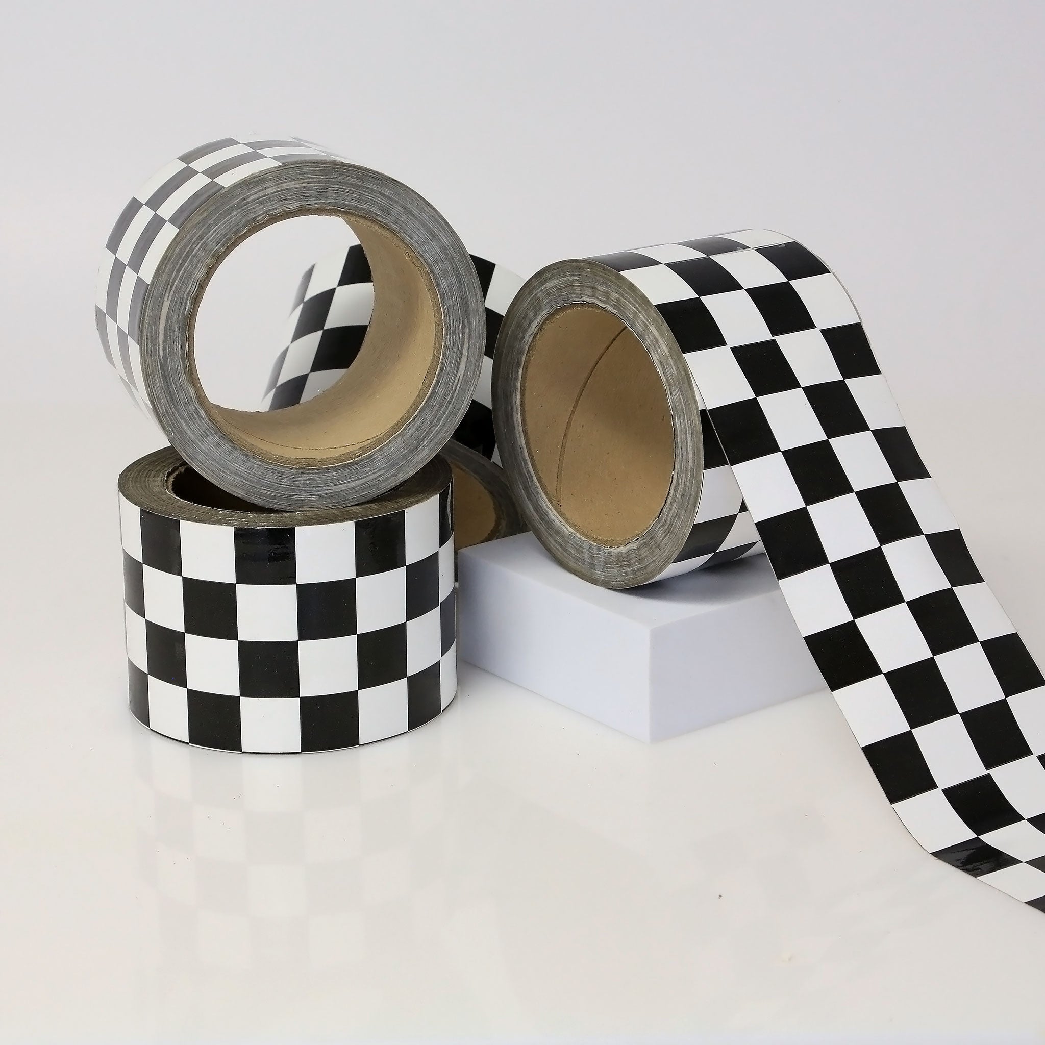 Vinyl Checkerboard Tape - 1" X 18 yards (1/4" Checks on 1" ID Core) - NADCO Tapes & Labels, Inc.